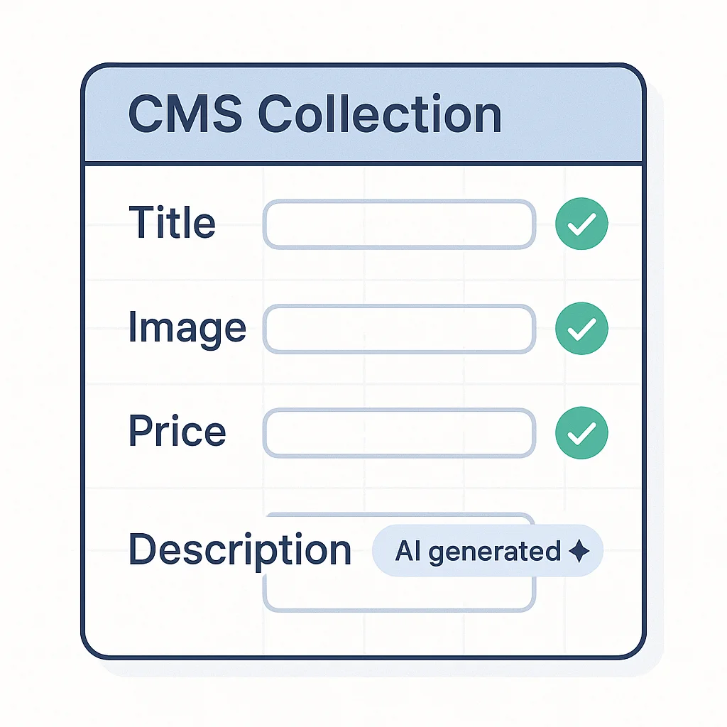 Webflow CMS-Collection mit KI-generierten Feldern im Designer