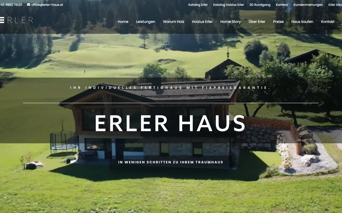 Erler Haus – umfangreiche Website für individuellen Hausbau