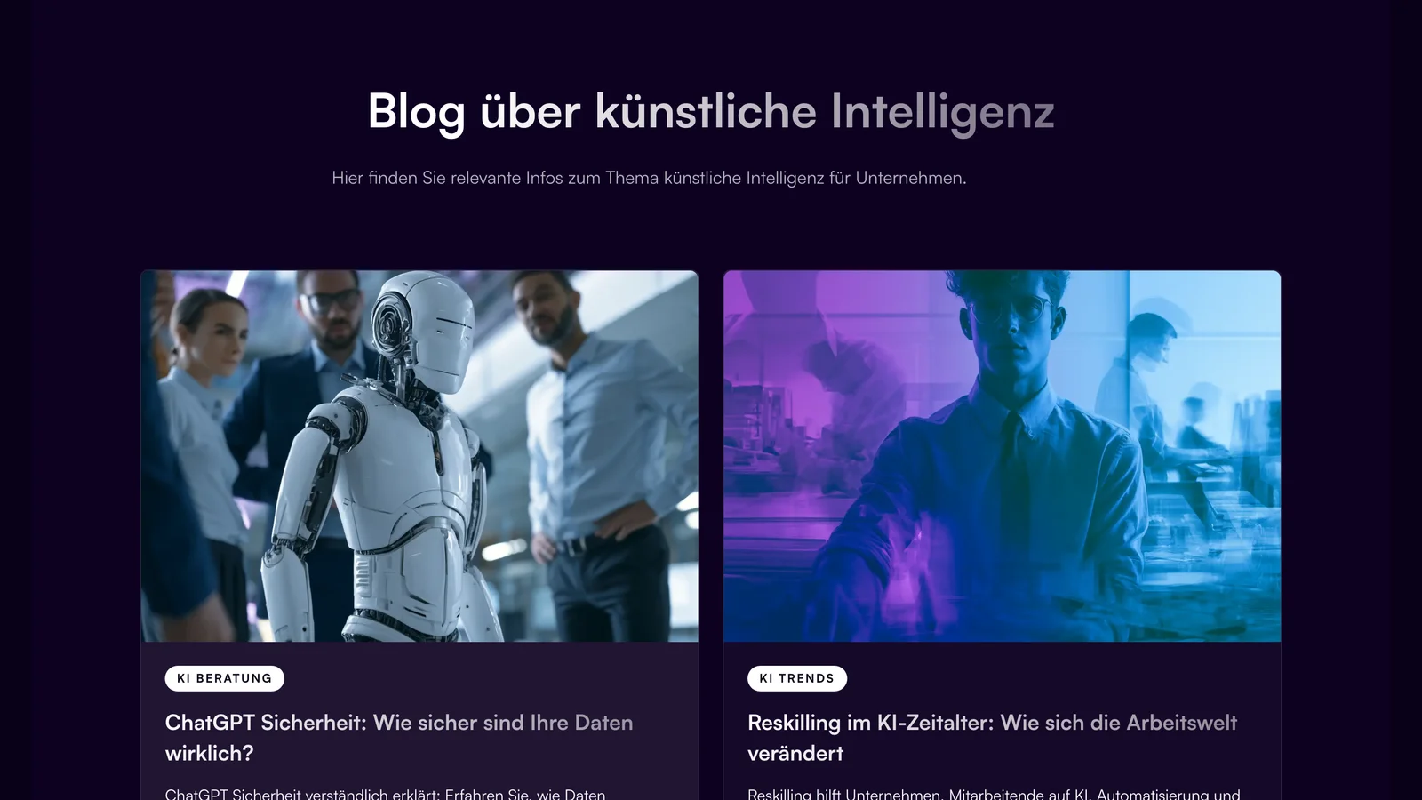 KI Company – zweisprachige Website und Blog