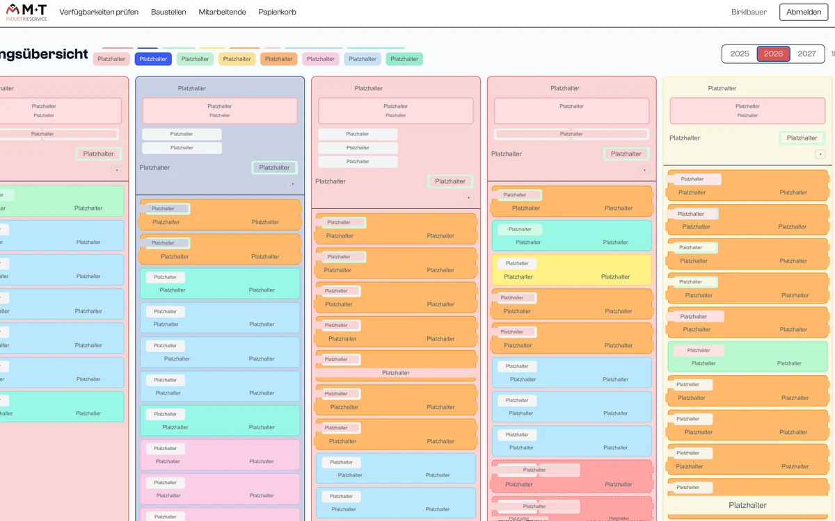 M+T Industrieservice – Web-App für die Personalplanung